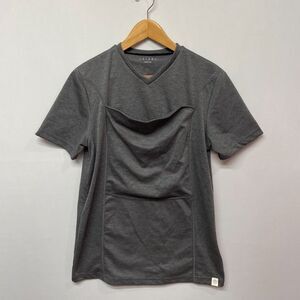 Alanic Men's Dark Gray V-Neck Short Sleeve Tee